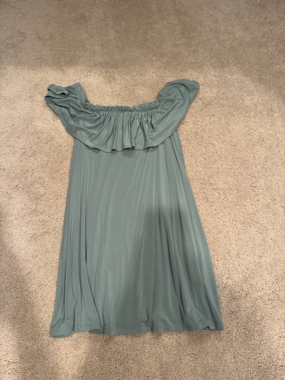 Abercrombie & Fitch Sage Green Ruffle-Neck Top